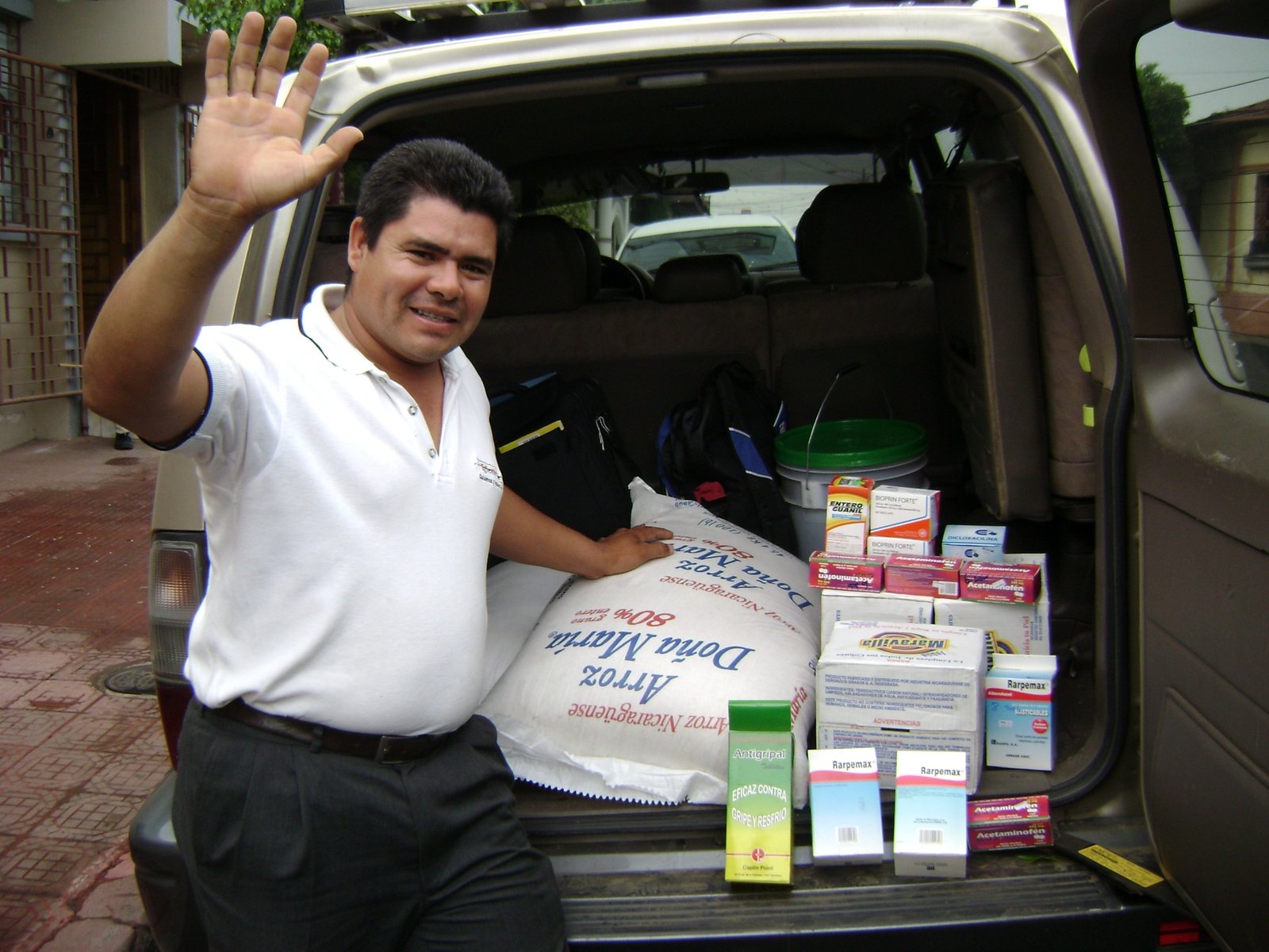 Food and practical supplies being delivered in Nicaragua