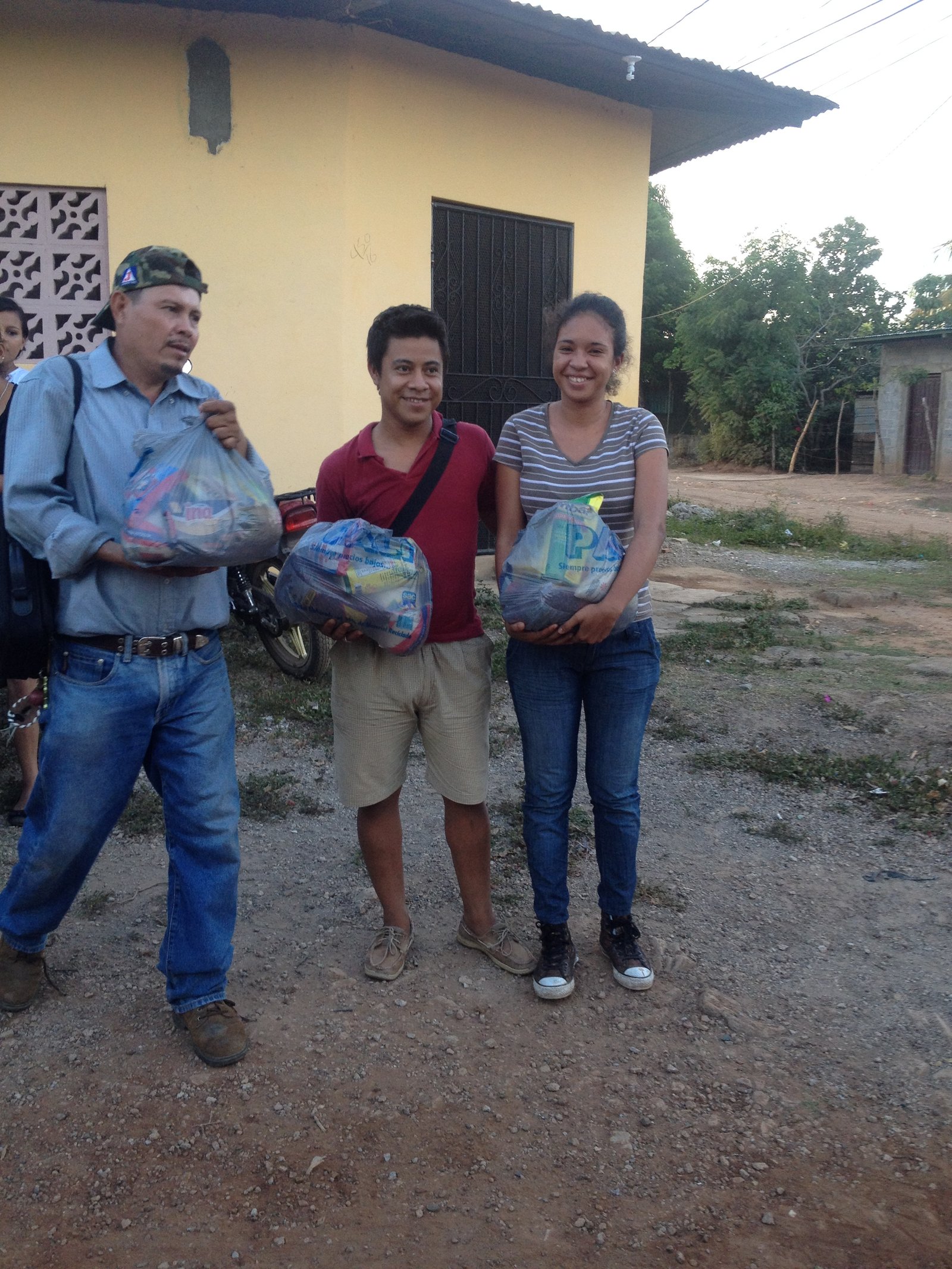 Food being distributed to families in Nicaragua