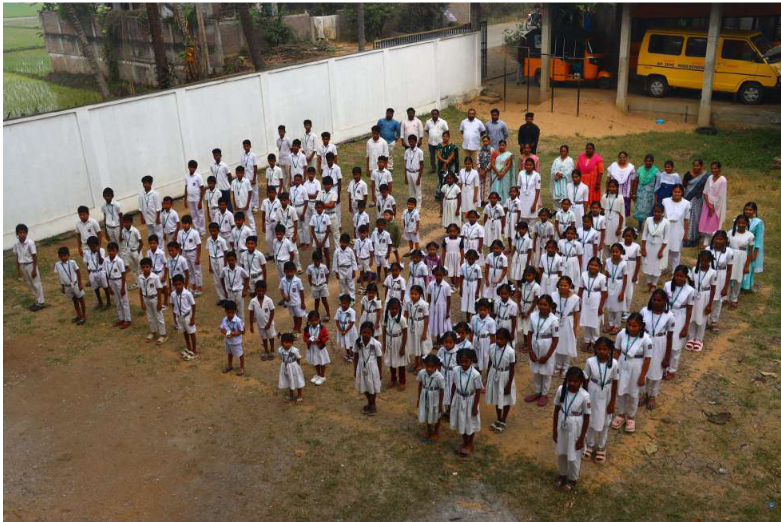 Students gathered at A.Y.E.M. High School